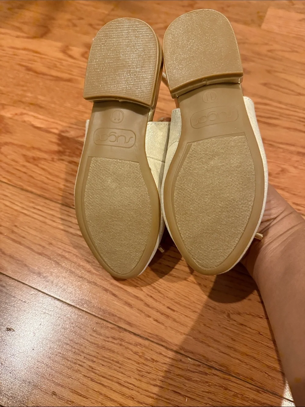 Sugar Girls Gold Glitter Slingback Ballet Flats